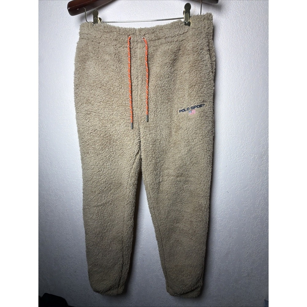 Polo Ralph Lauren Sport Pile Fleece Joggers Sweat Pants Shag Carpet Men's Size M